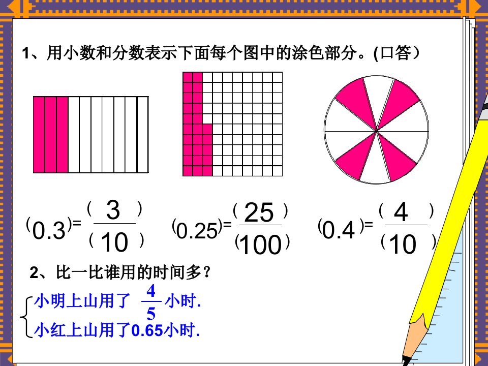 分数小数互化