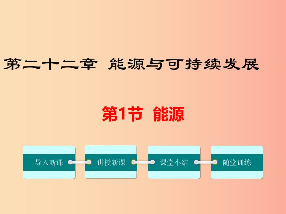 2019年春九年级物理全册第二十二章第1节能源课件