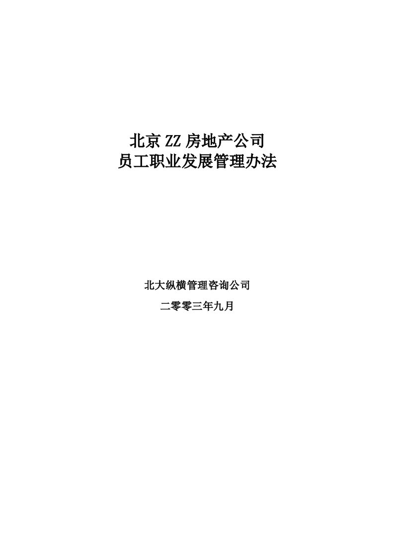 北京某房地产公司员工职业发展管理制度