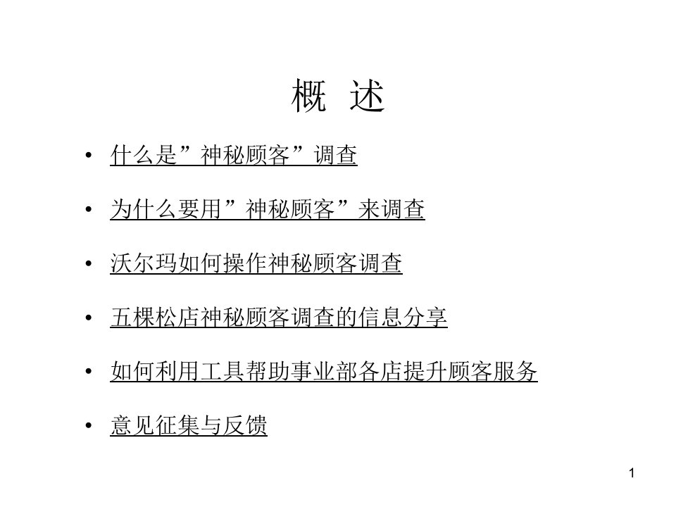 Walmart百货公司零售企业门店管理沃尔玛超级市场工具介绍神秘顾客调查