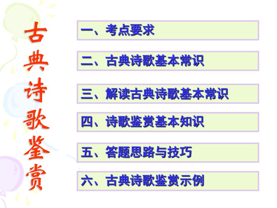 （精）古典诗歌鉴赏课件-课件（PPT讲稿）