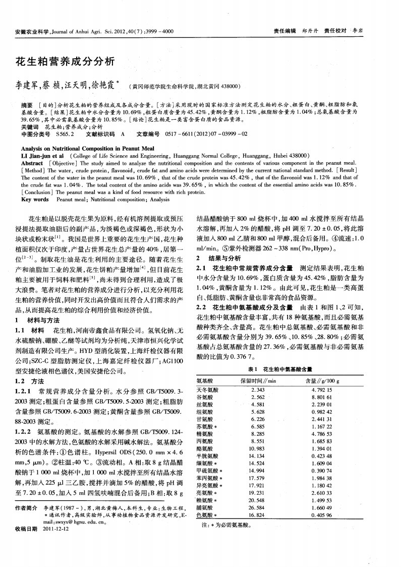 花生粕营养成分分析.pdf