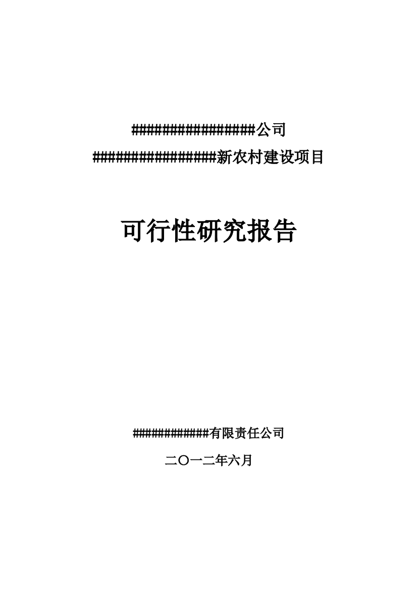 某新农村建设项目可行性论证报告