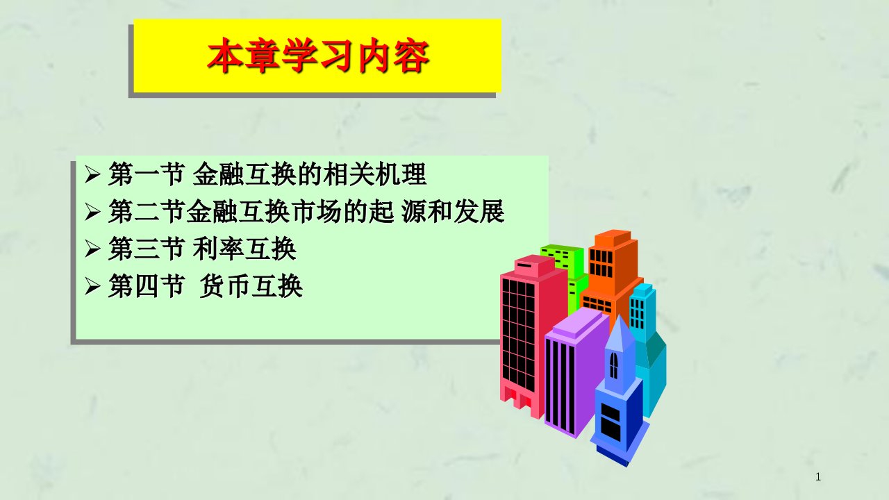 衍生金融工具4金融互换概述课件