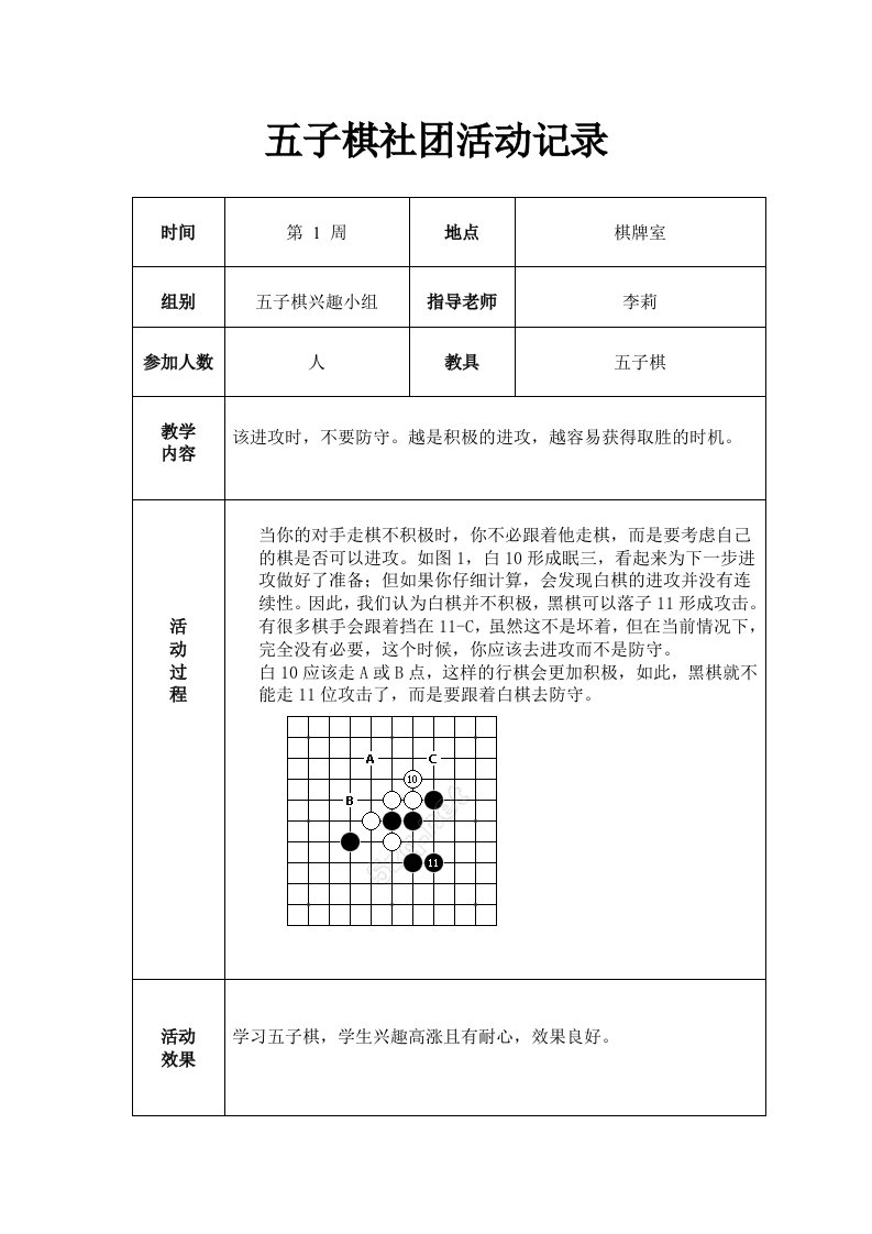 最新五子棋社团活动记录