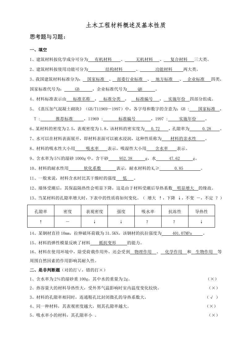 工程材料答案全