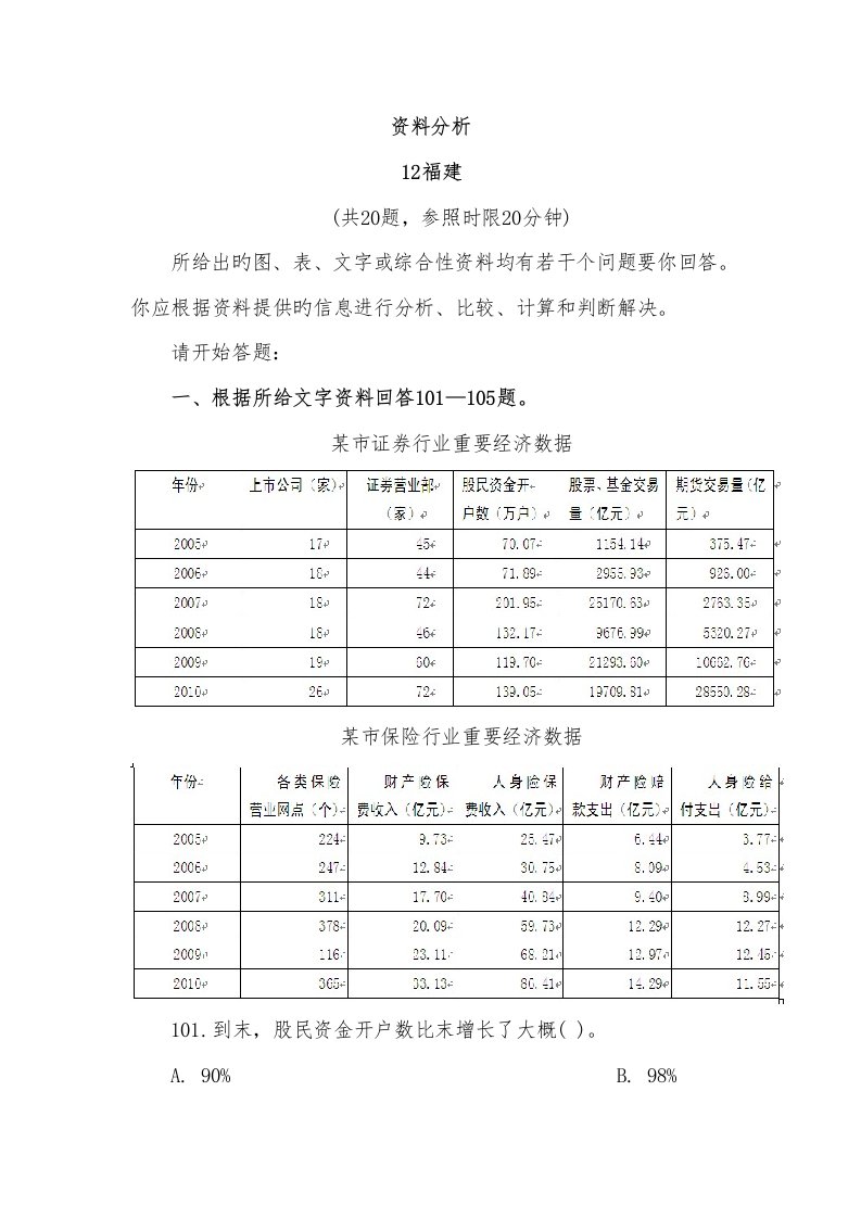 行测真题解析资料分析