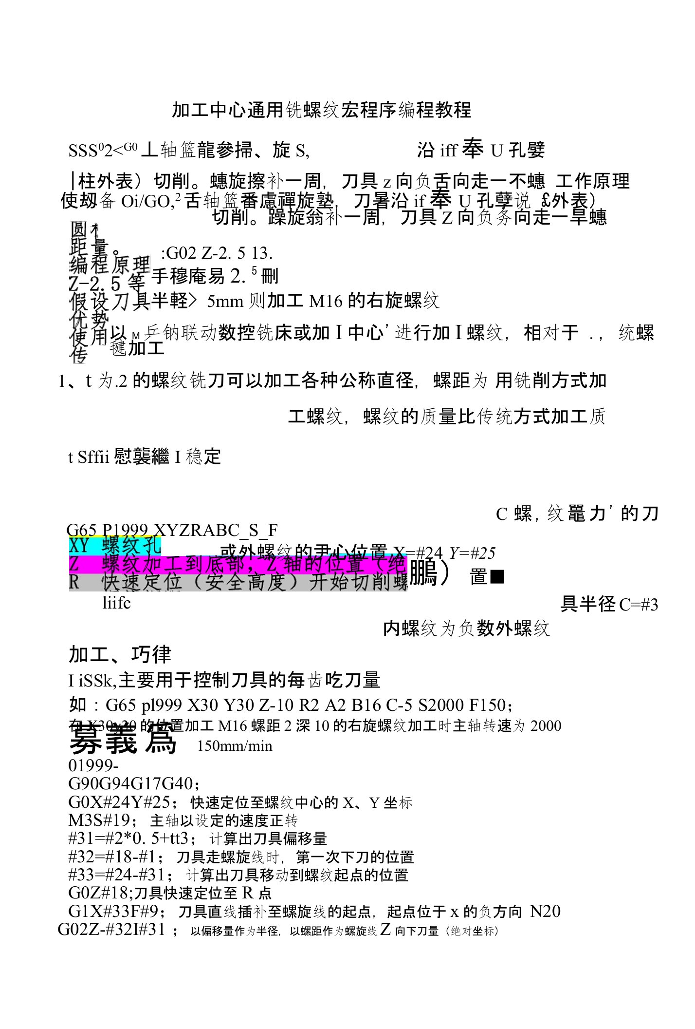 加工中心铣螺纹宏程序精华