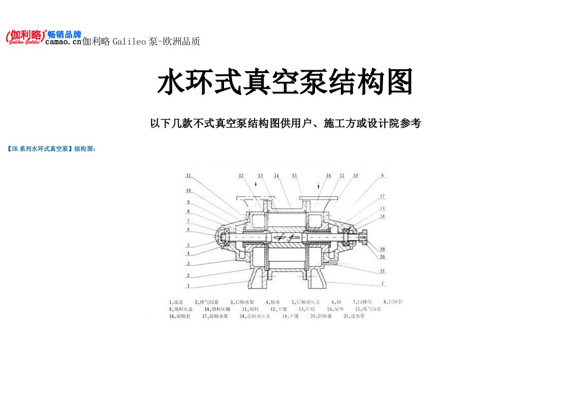 水环式真空泵结构图