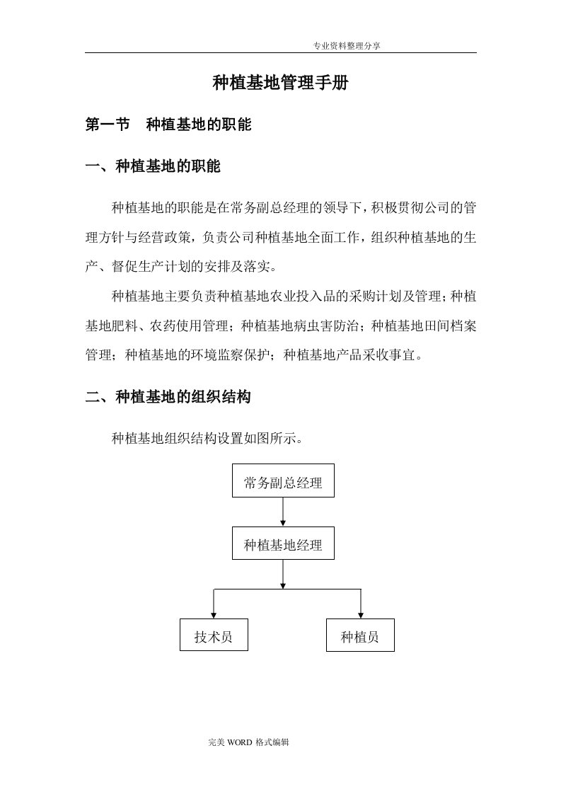 种植基地管理制度汇编