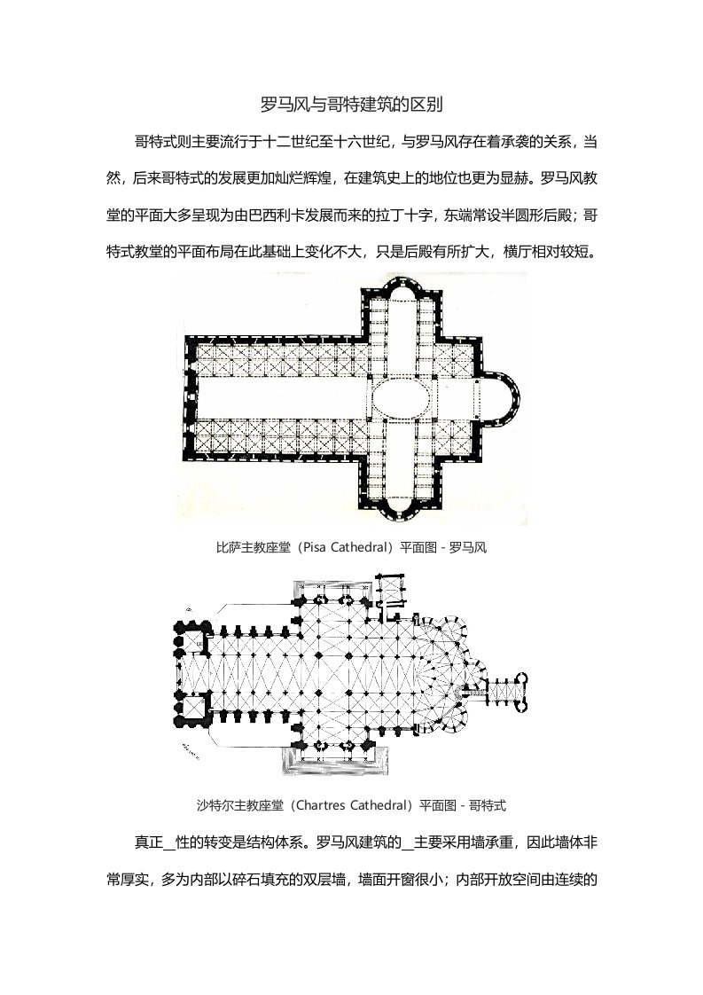 罗马风与哥特建筑的区别