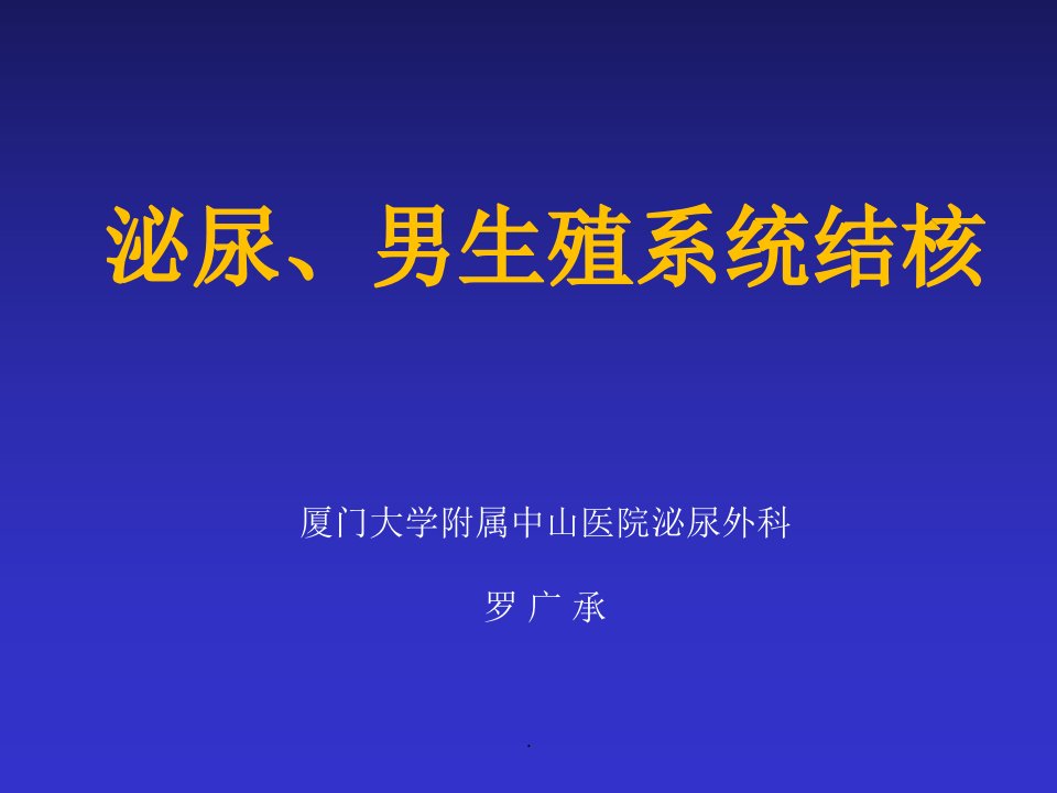 泌尿男生殖系统结核PPT课件