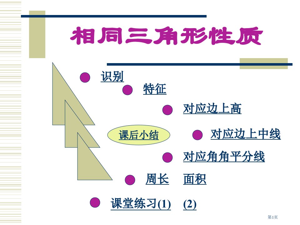 湘教版数学九年级上册相似三角形的性质市名师优质课比赛一等奖市公开课获奖课件