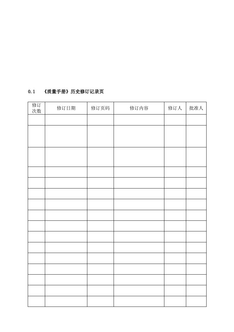 新版质量手册模版