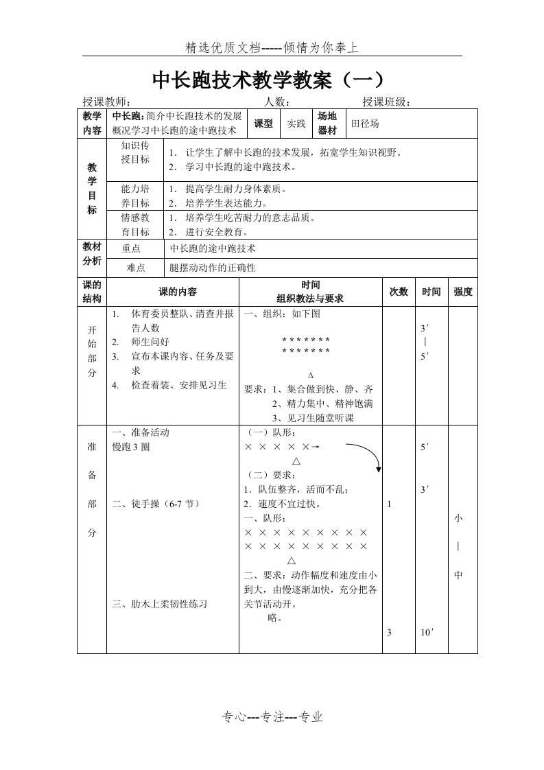 中长跑技术教学教案(共3页)