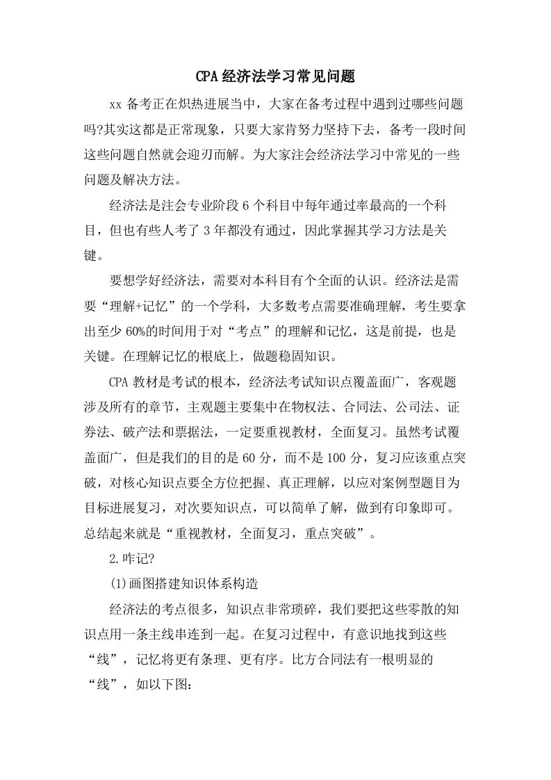 CPA经济法学习常见问题