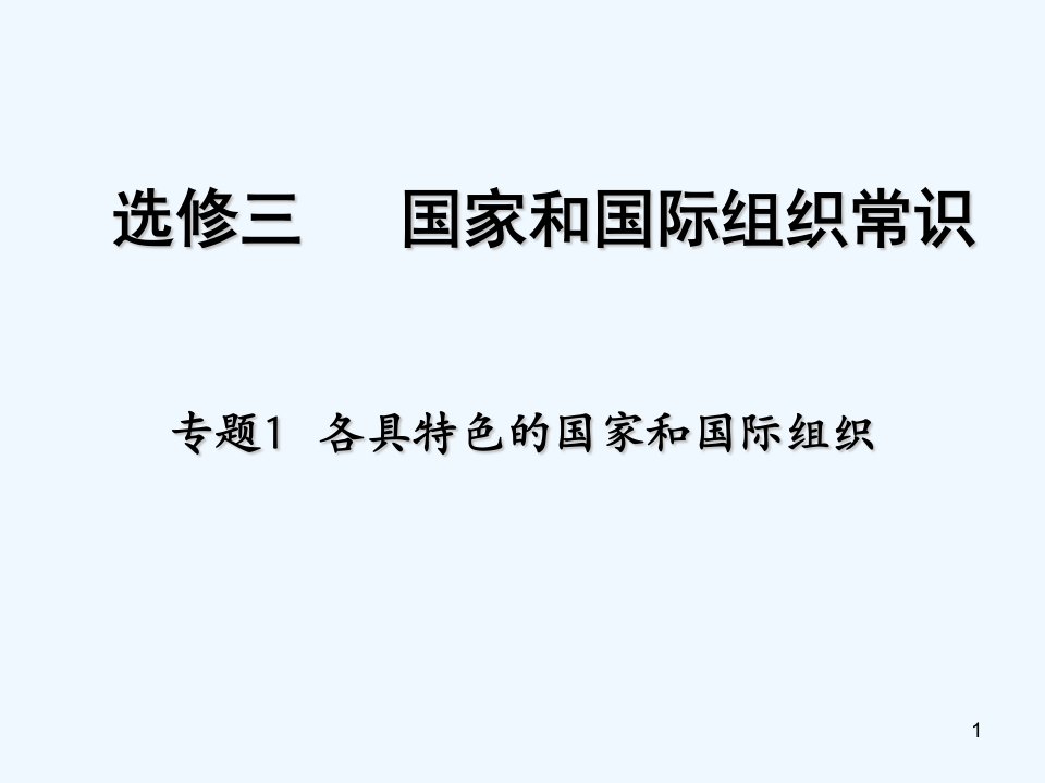 各具特色的国家和国际组织复习