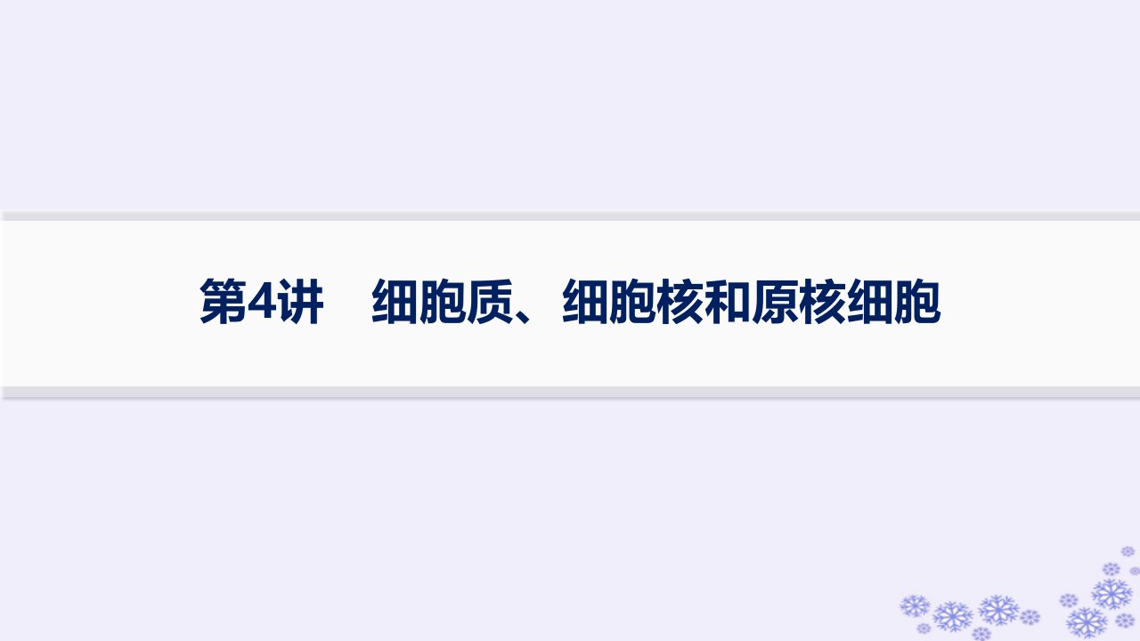 适用于新高考新教材浙江专版2025届高考生物一轮总复习第1单元细胞的分子组成与结构第4讲细胞质细胞核和原核细胞课件浙科版