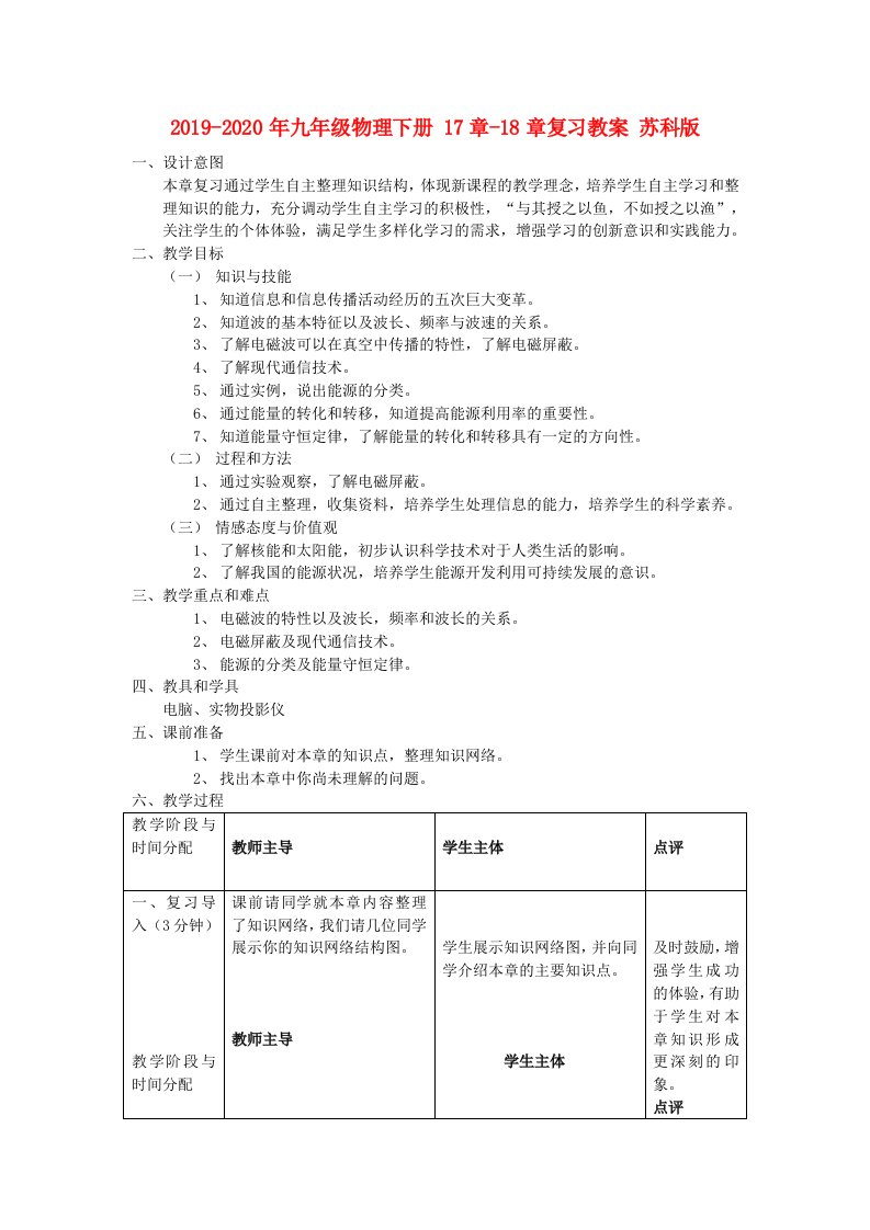 2019-2020年九年级物理下册