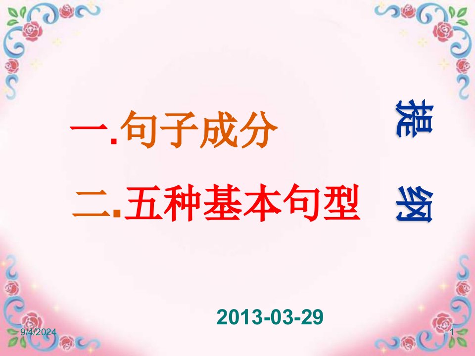 高一英语五种基本句型及巩固练习ppt课件