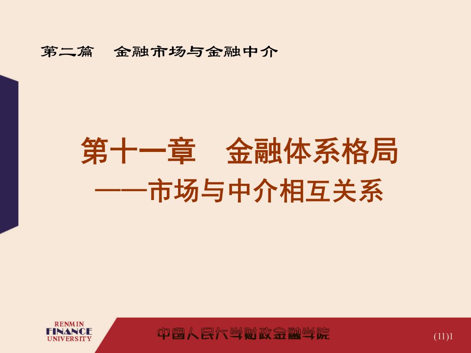 金融学之金融体系格局