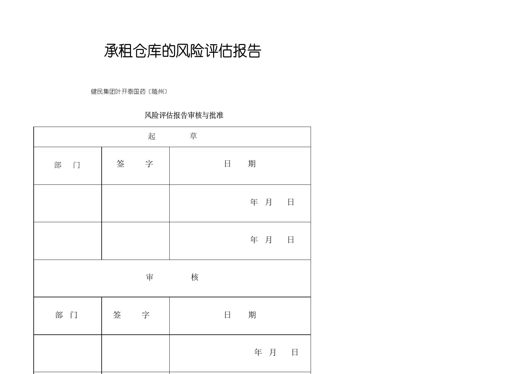 仓库的风险评估报告