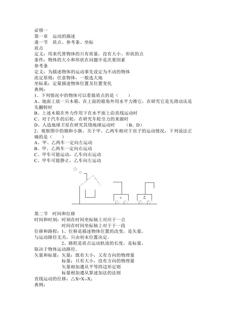 高中物理全册复习知识点