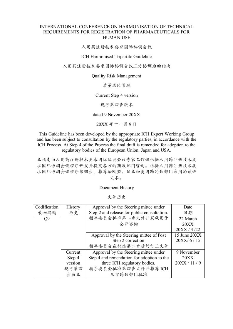 风险管理-ICHQ9质量风险管理