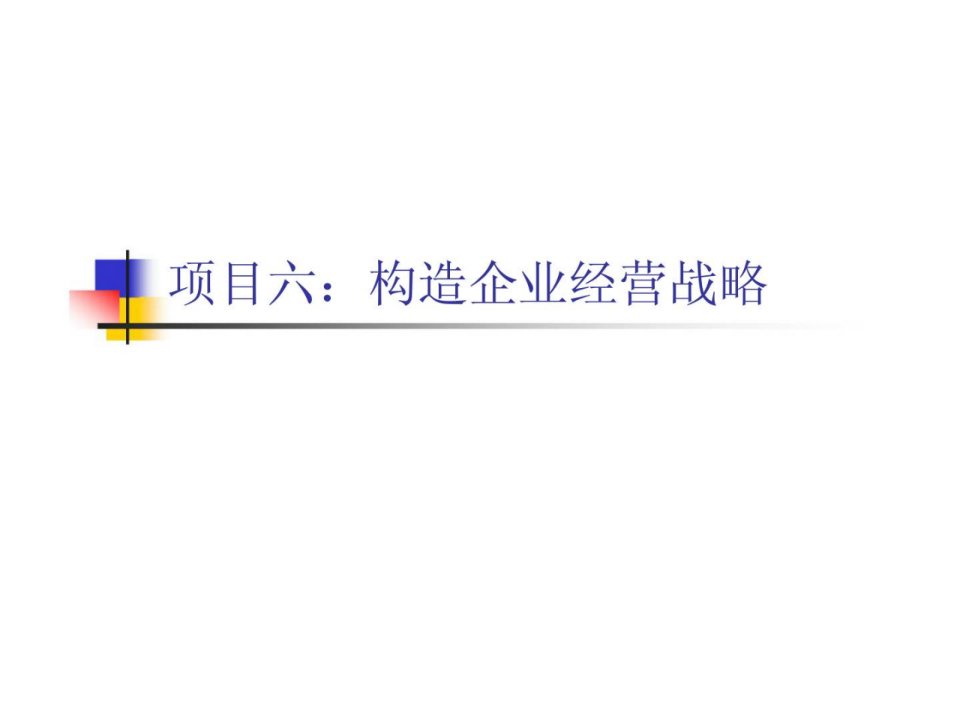 现代企业管理项目六构造企业经营战略课件