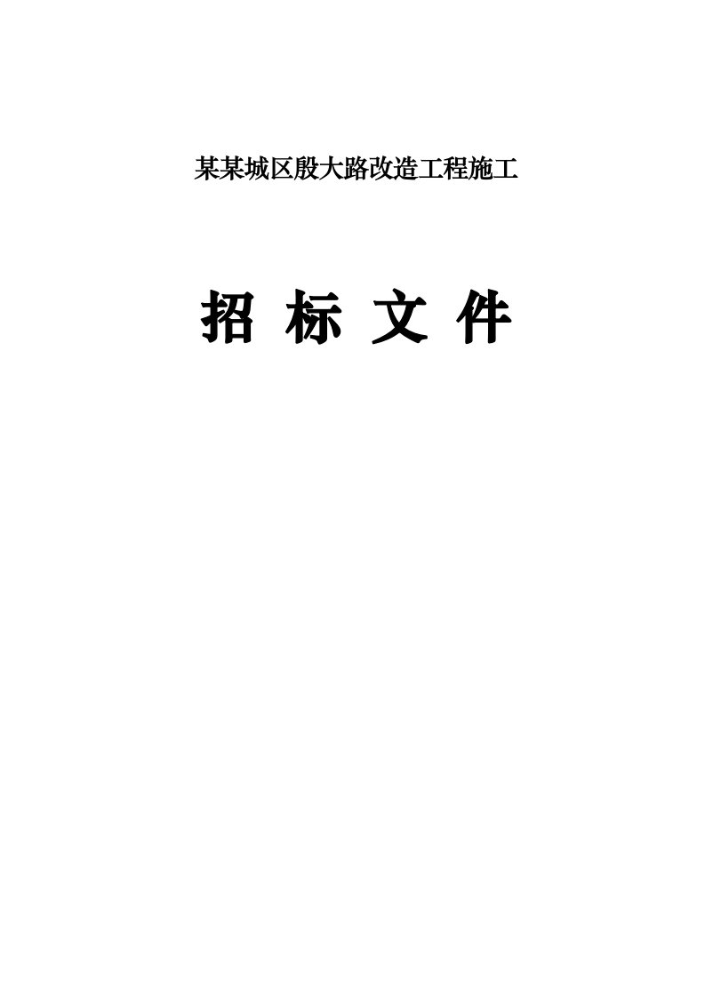 山东某21米宽市政道路施工招标文件