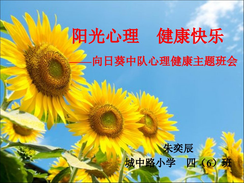 阳光心理健康快乐主题班会市公开课获奖课件省名师示范课获奖课件