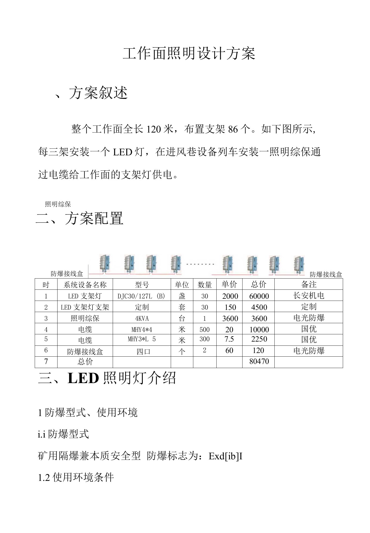 工作面照明设计方案