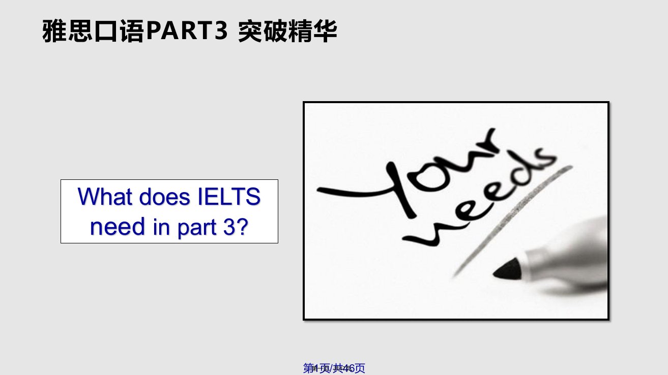 雅思口语PART突破精华学习教案