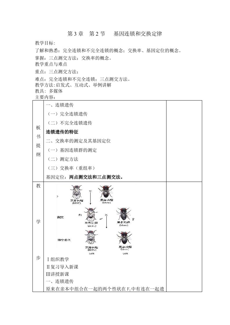 基因连锁和交换定律