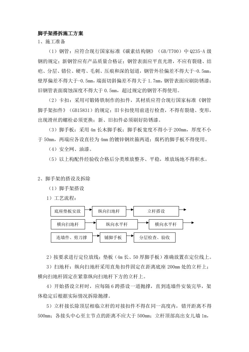 脚手架施工工艺