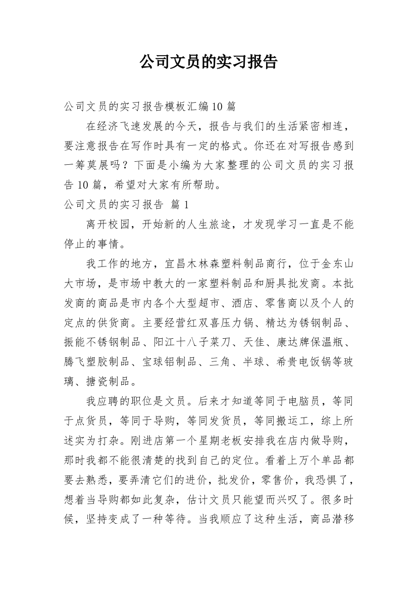 公司文员的实习报告_30