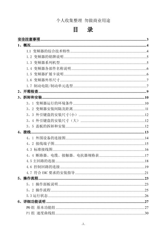 英威腾CHV180电梯专用变频器说明书