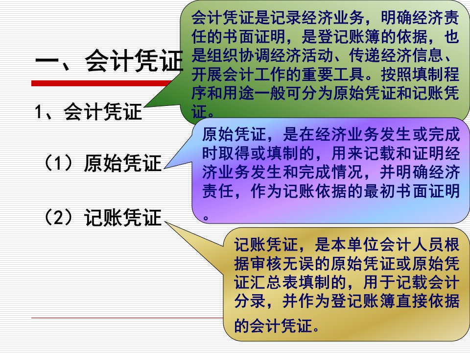 第三讲会计凭证账簿及会计核算组织程序