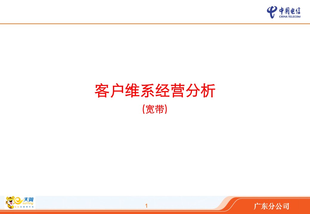 中国电信宽带客户维系经营分析报告--广东公司客服部