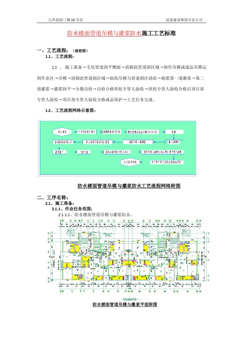 【防水楼面管道吊模与灌浆防水】施工工艺流程---2-----暂完