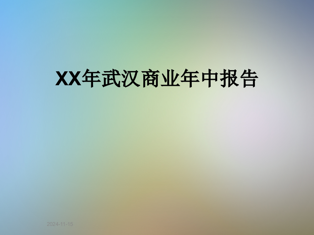 XX年武汉商业年中报告