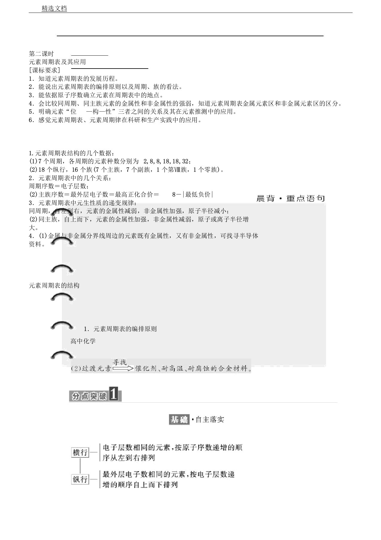 化学同步苏教必修2学案专题1第一单元第二课时元素周期表格及其应用Word含解析