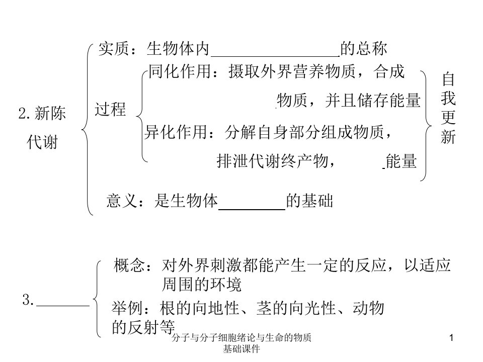 分子与分子细胞绪论与生命的物质基础课件