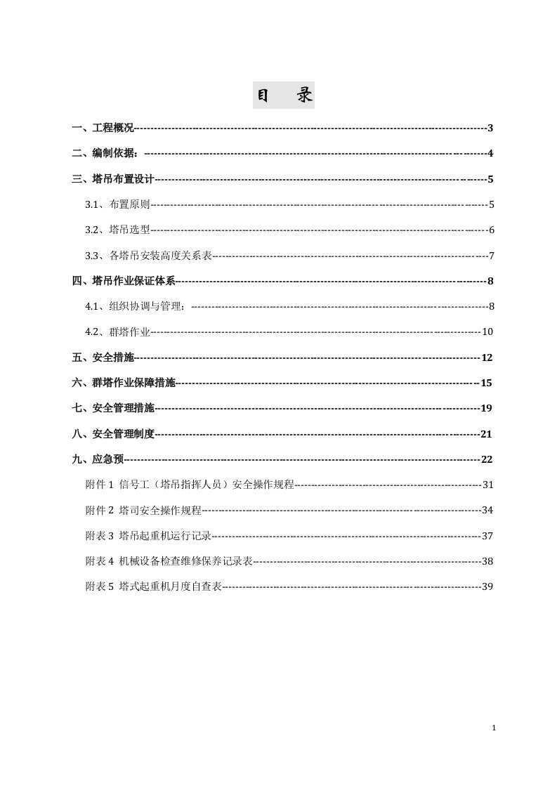 综合住宅小区A1地块群塔吊防碰撞专项施工方案