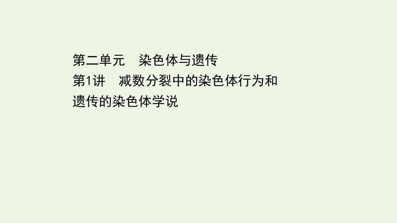 浙江专用年高考生物一轮复习第二单元染色体与遗传第1讲减数分裂中的染色体行为和遗传的染色体学说课件浙科版必修2