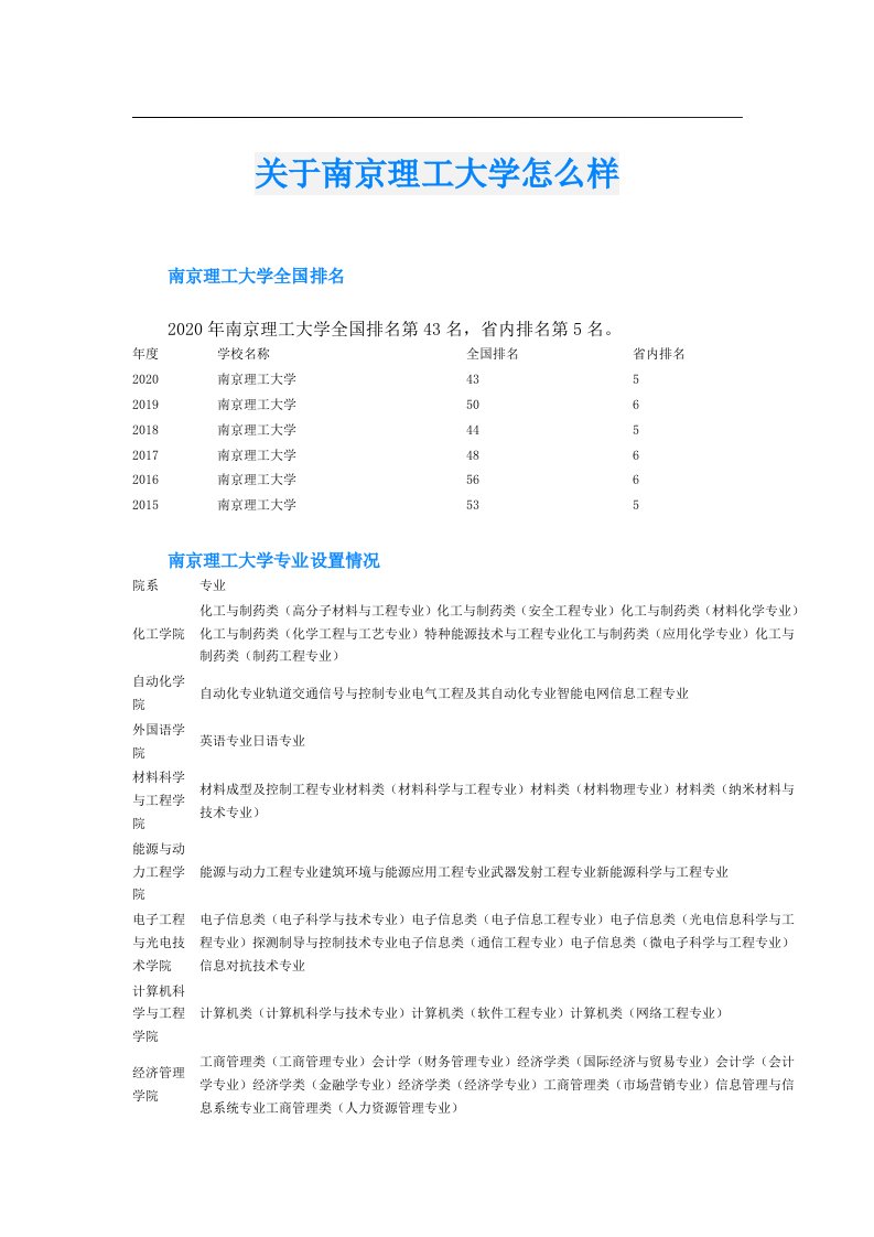 关于南京理工大学怎么样