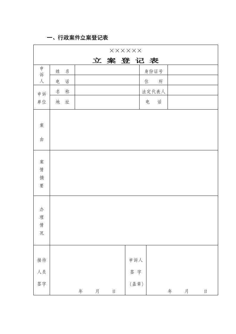 表格模板-行政执法系列表单