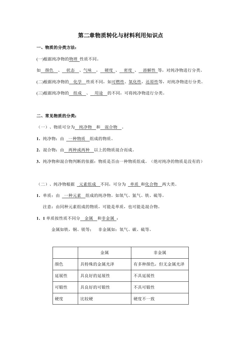 浙教版科学九上第二章