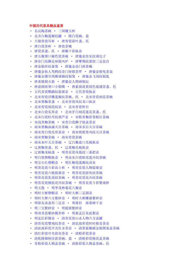 中国历代茶具精品鉴赏