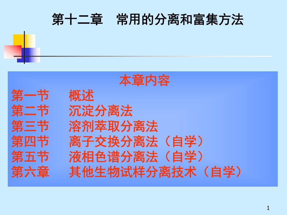 分析化学ppt课件常用的分离和富集方法